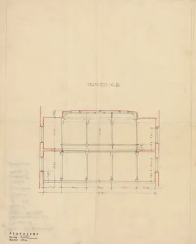 Paviljon, presjek A-B