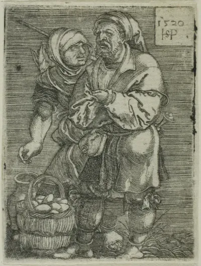 Peasant Couple Selling Eggs