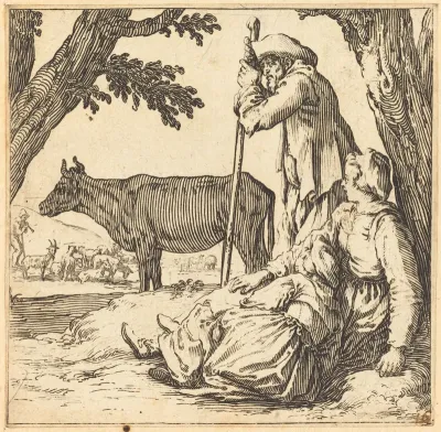 Peasant Couple with Cow