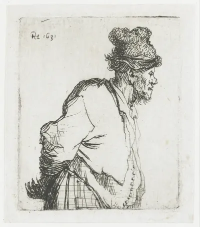 Peasant with his hands behind his back