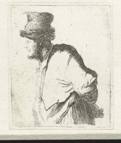 Peasant with his hands behind his back