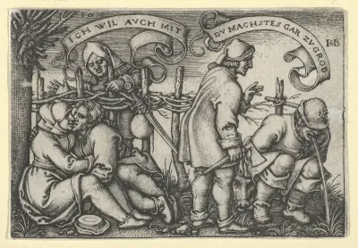 Peasants Behind the Hedge from "The Peasants' Feast" or "The Twelve Months"