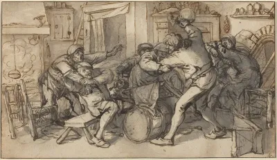 Peasants Fighting in a Tavern