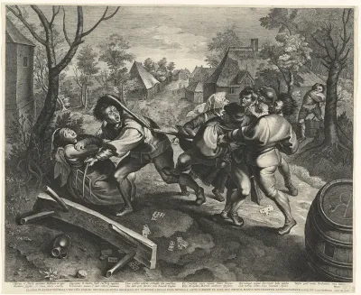 Peasants Fighting over a Game of Cards