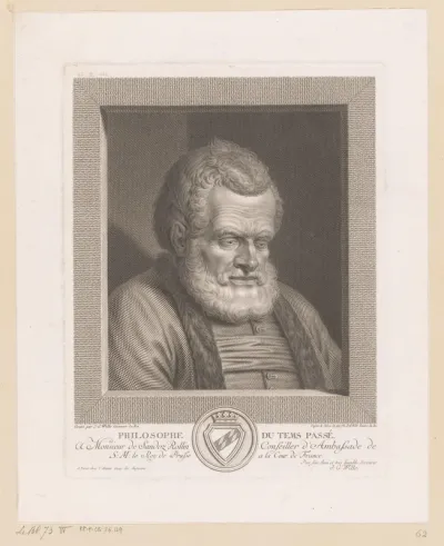 Peinzende oude man