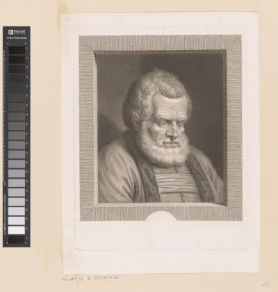Peinzende oude man
