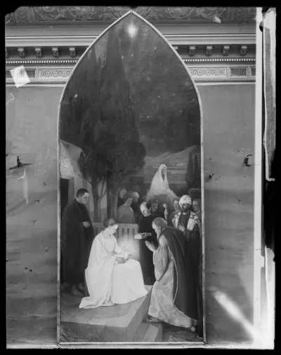 Pekka Halonen: "Kuninkaitten kumarrus (Kuninkaiden kumarrus)", Kotkan kirkon alttaritaulu, vuodelta 1900