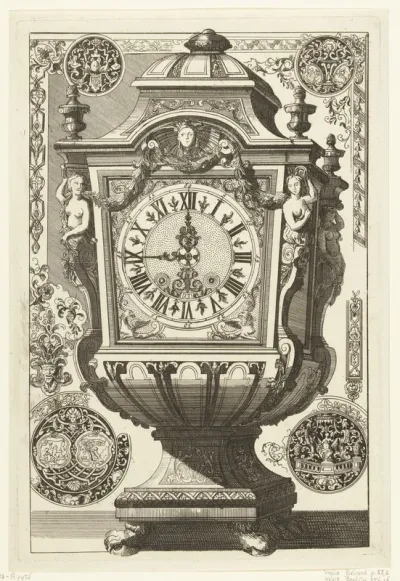 Pendule in de vorm van een rechthoekige urn