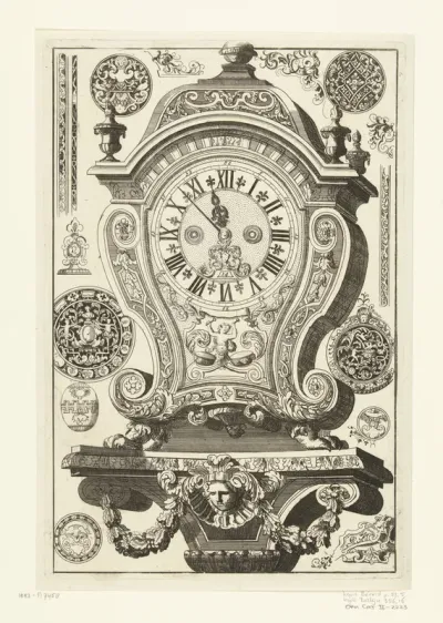 Pendule met masker en guirlande