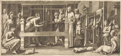 Penelope and Her Maids Weaving