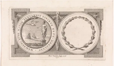 Penning in een ornamentele omlijsting