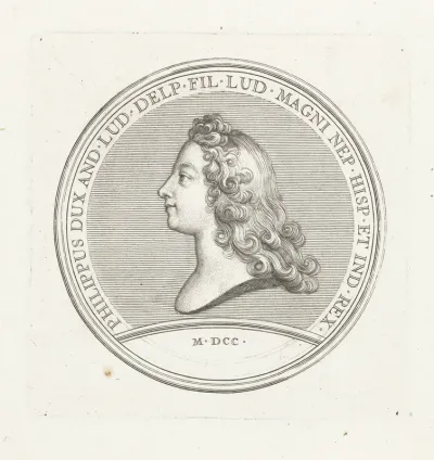 Penning met buste van Filips V van Spanje