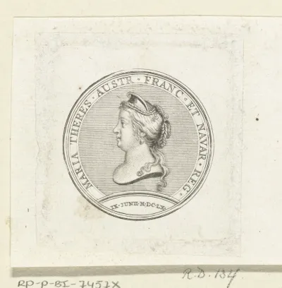 Penning met buste van Maria-Theresia van Spanje