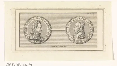 Penning met de portretten van Hendrik III en Catharina de' Medici