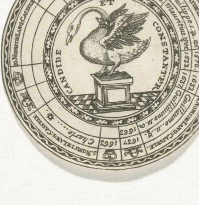 Penning met een devies en de namen van de landgraven van Hessen
