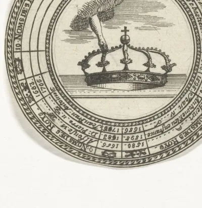 Penning met een devies en de namen van Portugese koningen