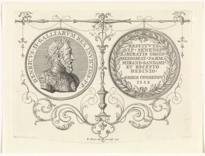 Penning met het portret van Hendrik II, koning van Frankrijk
