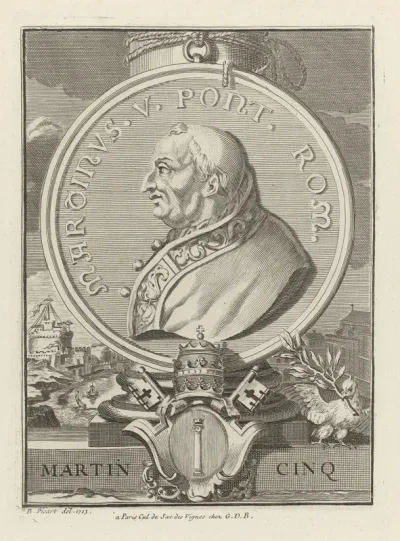 Penning met het portret van paus Martinus V