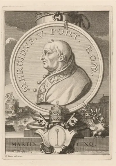 Penning met het portret van paus Martinus V