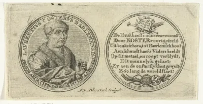 Penning met portret van Laurens Jansz. Coster