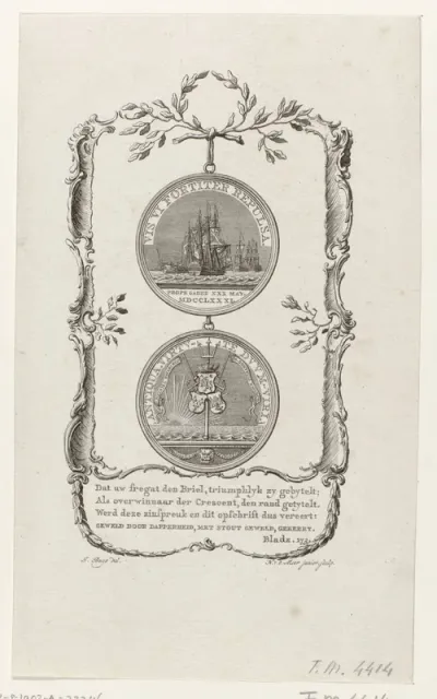 Penning ter ere van Gerardus Oorthuys, kapitein van het fregat Den Briel