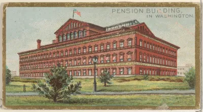 Pension Building in Washington, from the General Government and State Capitol Buildings series (N14) for Allen & Ginter Cigarettes Brands