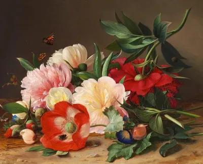 Peonies and poppies.