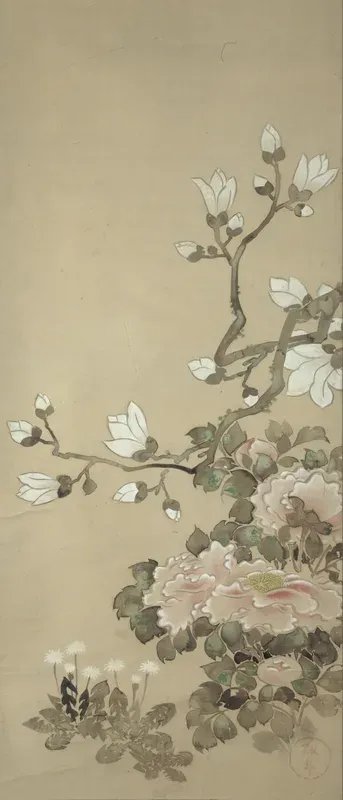 Peonies, Magnolia, and Dandelions