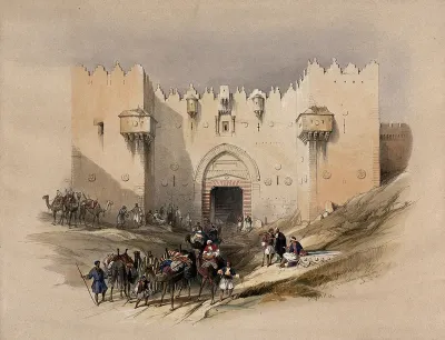People outside the Damascus gate, Jerusalem