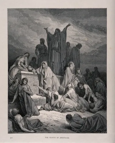 People suffering from the plague in Jerusalem