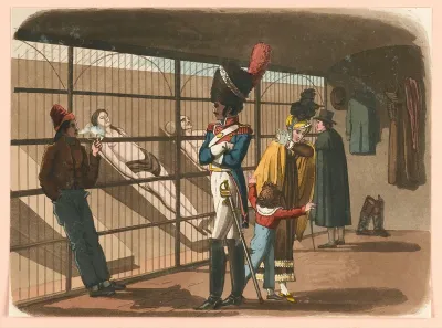 People visiting the morgue in Paris to view the cadavers