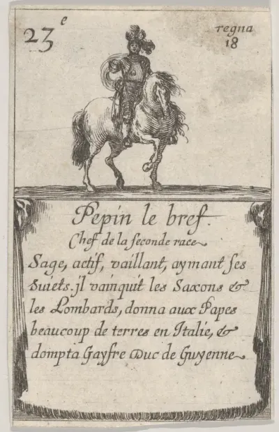 Pepin le bref / Chef de la seconde race..., from "Game of the Kings of France" (Jeu des Rois de France)