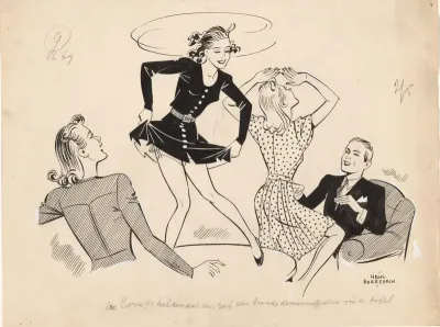 Pepita danst op een tafel