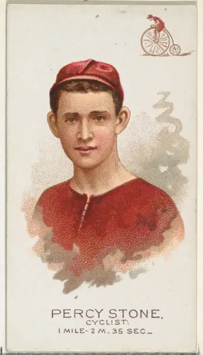 Percy Stone, Cyclist, from World's Champions, Series 2 (N29) for Allen & Ginter Cigarettes