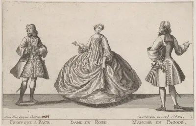 Perruque à Face/Dame en Robe/Manche en Pagode