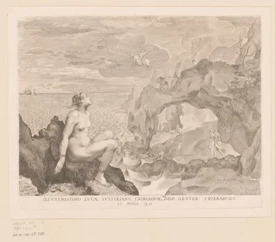 Perseus komt Andromeda bevrijden