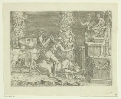 Perseus offert drie stieren