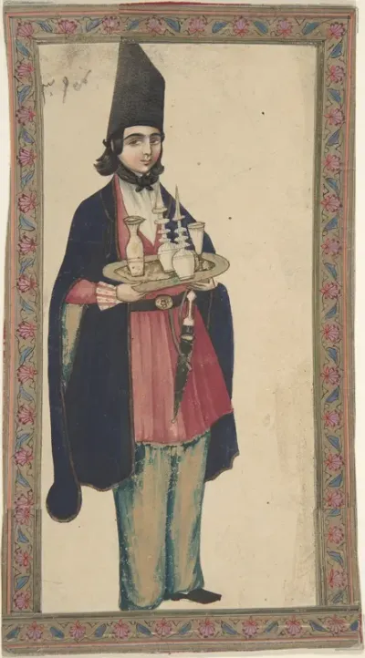 Persian Woman or Man Holding a Tray