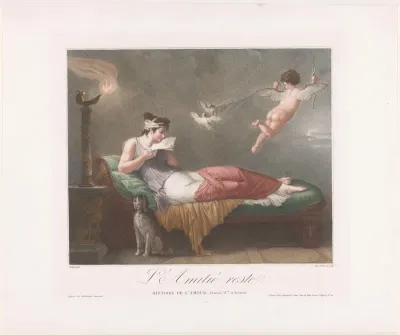 Personificatie van Vriendschap (Amicitia), een brief lezend
