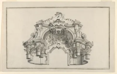 Perspectival View of the Top Half of an Altar or Portal