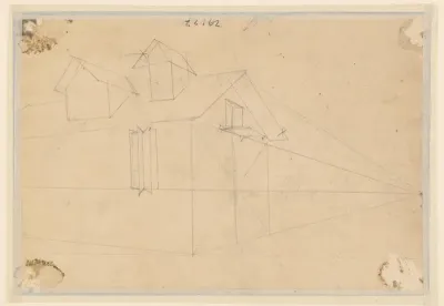 Perspectivische studie van een huis