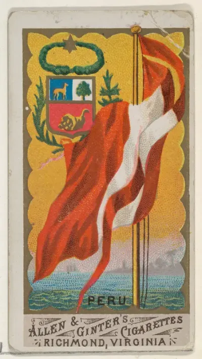 Peru, from Flags of All Nations, Series 1 (N9) for Allen & Ginter Cigarettes Brands