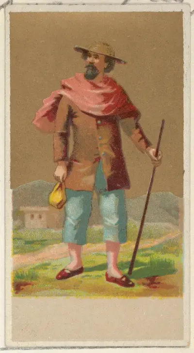 Peru, from the Natives in Costume series (N16), Teofani Issue, for Allen & Ginter Cigarettes Brands