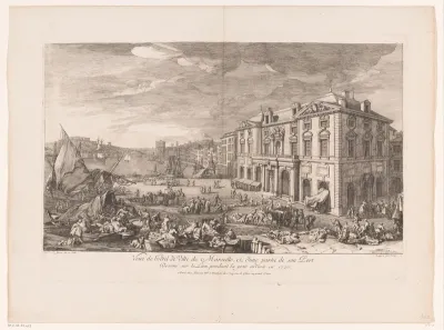 Pestslachtoffers in de haven van Marseille