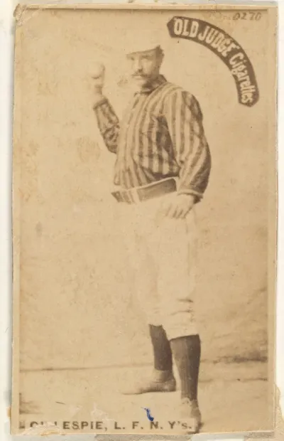 Pete Gillespie, Left Field, New York, from the Old Judge series (N172) for Old Judge Cigarettes
