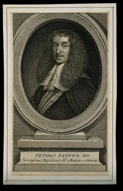 Peter Barwick. Line engraving by G. Vertue, 1721
