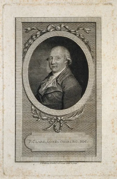 Peter Clare. Line engraving by T. Holloway after himself
