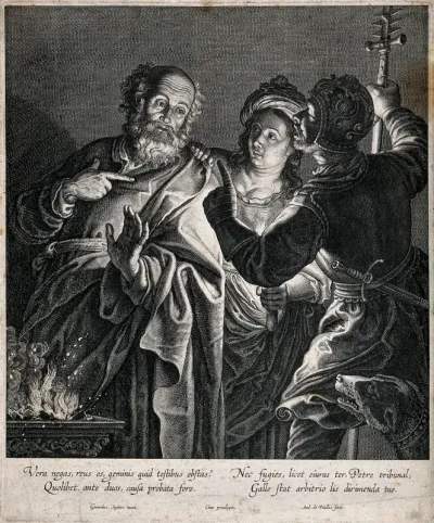 Peter denies knowledge of Christ
