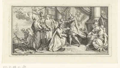 Peter I de Grote kroont Catharina tot keizerin van Rusland