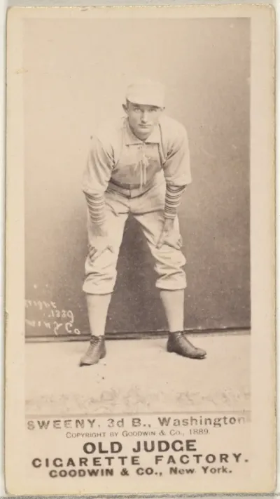 Peter Jay "Pete" Sweeney, 3rd Base, Washington Nationals, from the Old Judge series (N172) for Old Judge Cigarettes